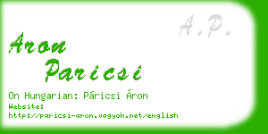 aron paricsi business card