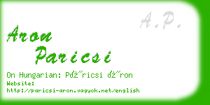 aron paricsi business card